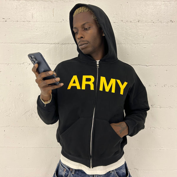 iHP "ARMY" Zip Hoodie (Black)